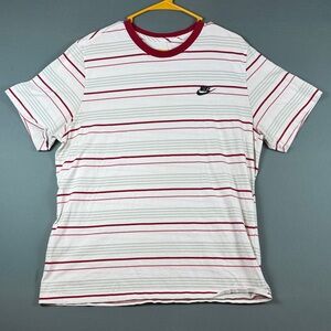 Nike Men's White Tee with Red Stripes